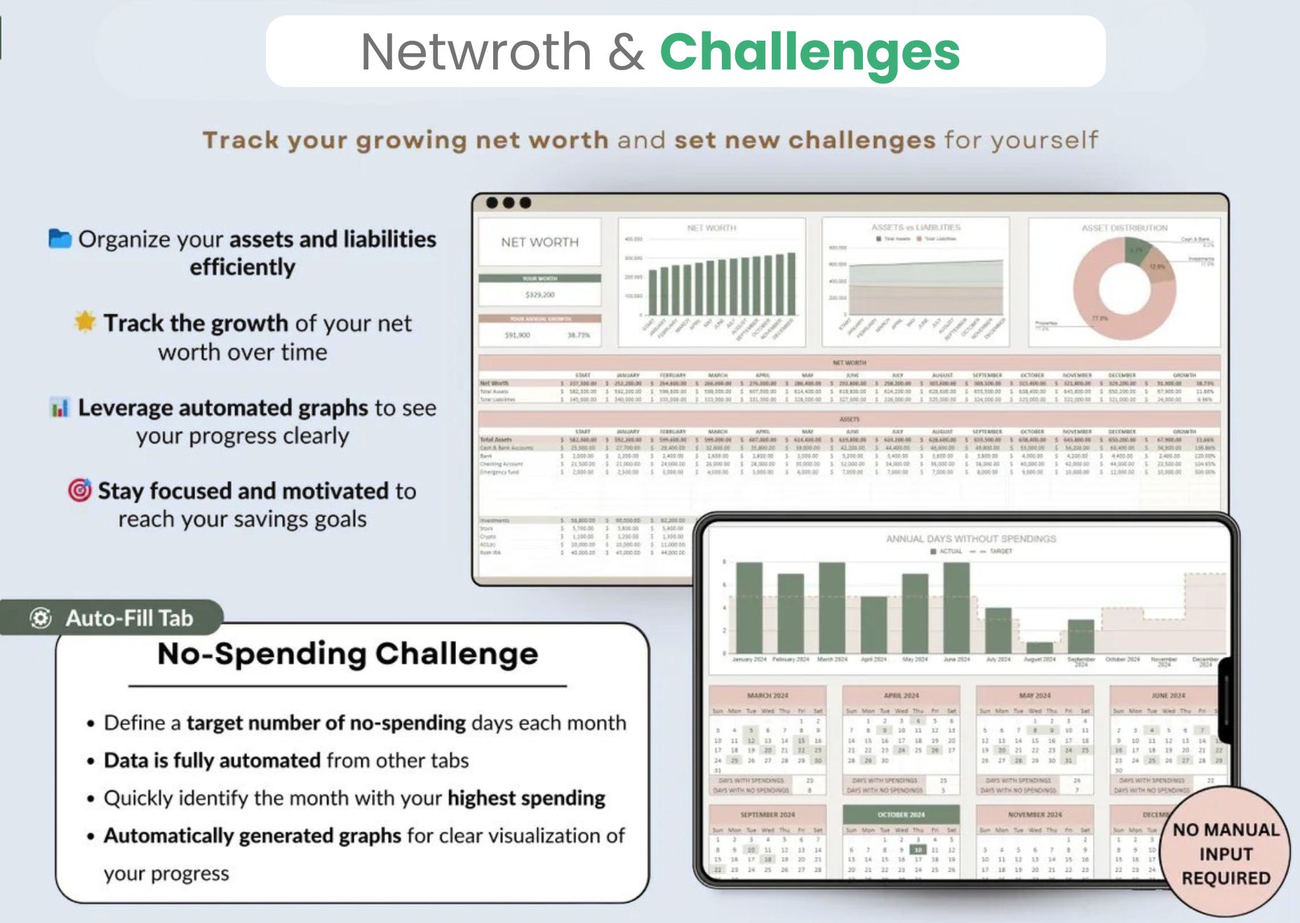 Net Worth Tracker Spreadsheet — Track Assets and Liabilities Over Time